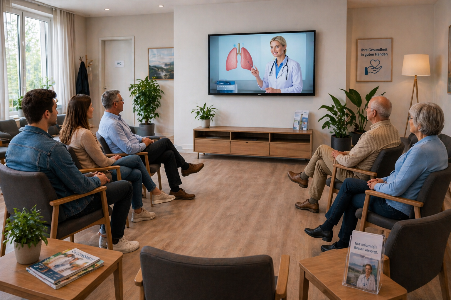 Fernseher im Wartezimmer von ZFPI Gründer Joe Meta Zentrum für Patienteninformation Fernseher im Wartezimmer dank Joe Meta